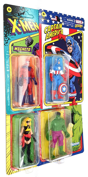 Kenner Marvel Legends - 4x Figures Magneto, Cap. America, Hulk & Carol Danvers
