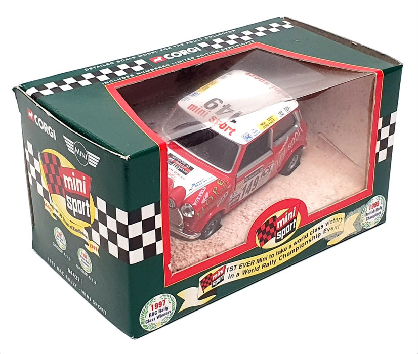 Corgi 1/36 Scale 04427 - Mini Sport #149 RAC Rally 1997 - Red/White