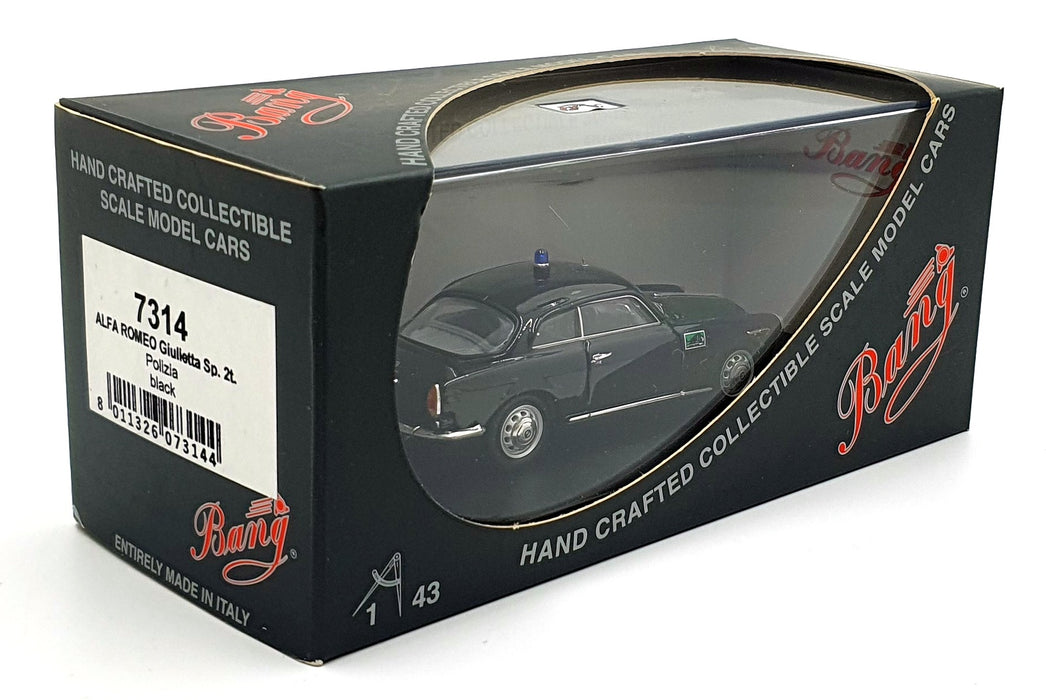 Bang 1/43 Scale 7314 - Alfa Romeo Giulietta Sp. 2t. Polizia - Black