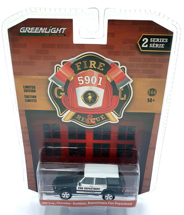 Greenlight 1/64 Scale 67020-D - 2000 Jeep Cherokee Fire Department