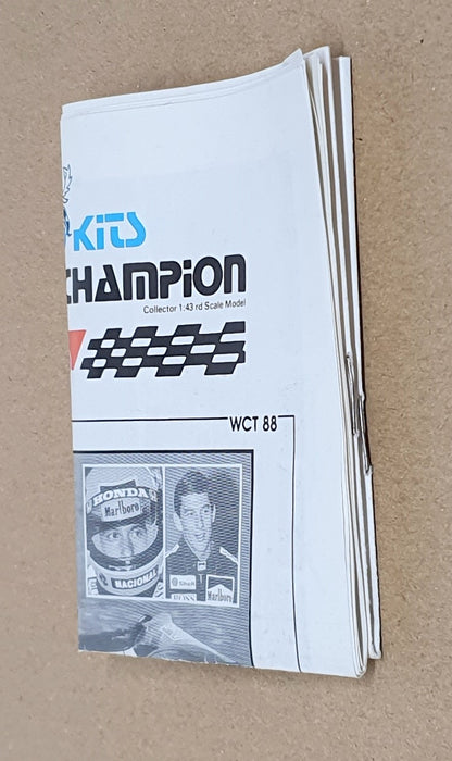 Tameo 1/43 Scale Unbuilt Kit WCT88 - F1 McLaren Honda MP4/4 Ayrton Senna 1988