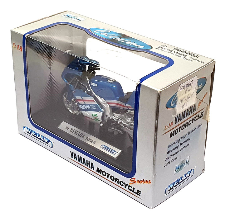 Welly 1/18 Scale Y9660-PW - 1994 Yamaha TZ250M Motorbike - Met. Blue