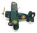 China Brand MS 454 - Curtiss Bi Plane Wind Up Tinplate Aircraft - Green