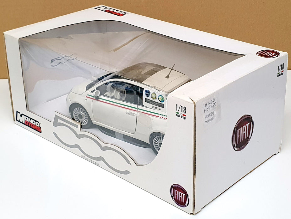 Mondo Motors 1/18 Scale Diecast 500291 - New Fiat 500 - White