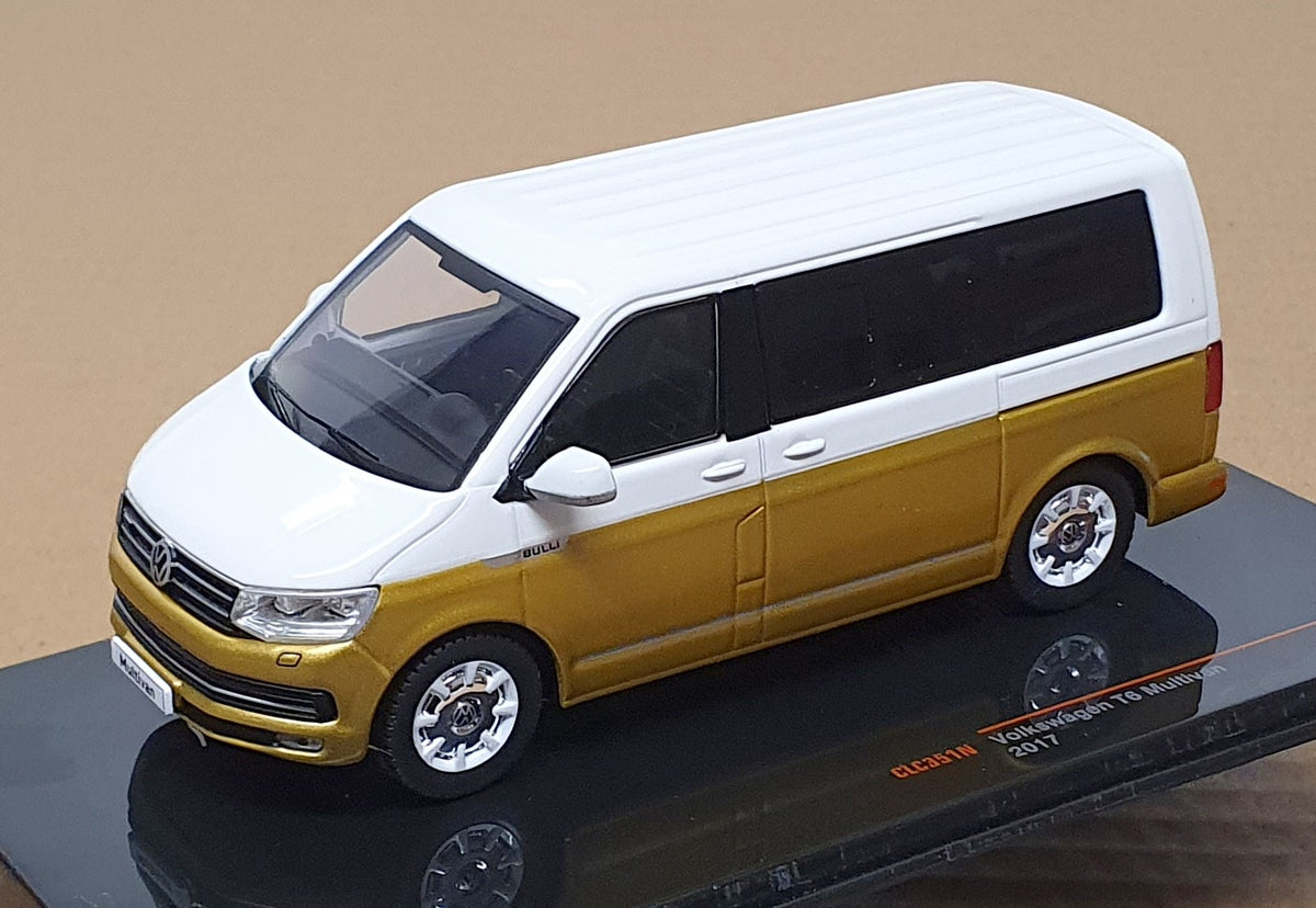 VW T6 MULTIVAN TDI 2017 BULLI WHITE GREY IXO CLC595N 1/43 VOLKSWAGEN BLANC GRIS