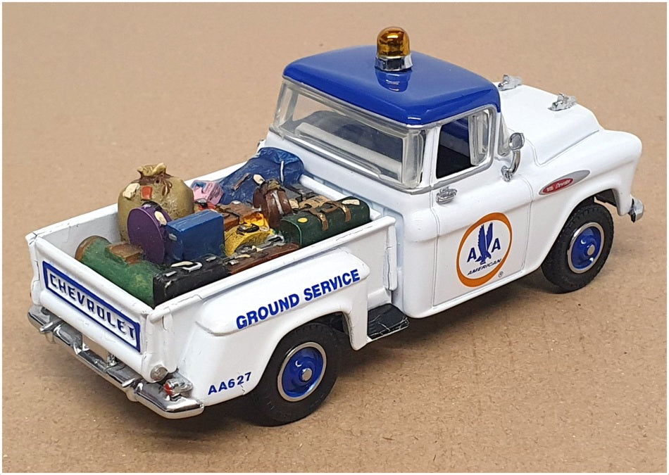 Matchbox 1/43 Scale YIS04-M - 1955 Chevy Pick-Up American Airlines White/Blue