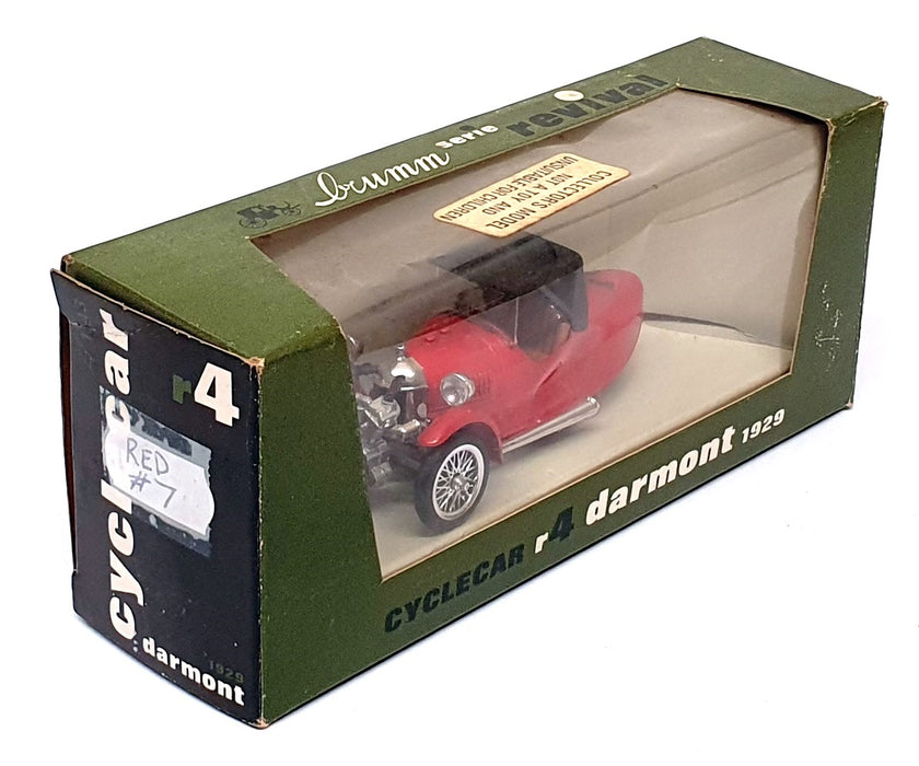 Brumm 1/43 Scale Diecast R4 - 1929 Darmont Cyclecar #7 - Red