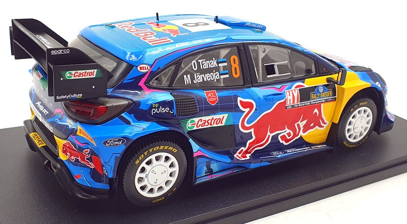 IXO Models 1/18 Scale 18RMC154A - Ford Puma Rally1 #8 Sweden 2023 Tanak