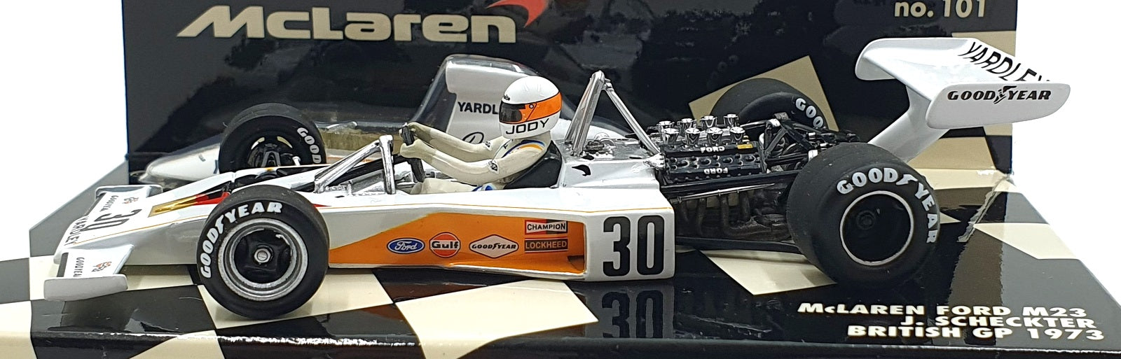 Minichamps 1/43 Scale 530 734330 - F1 McLaren Ford M23 #30 British GP 1973