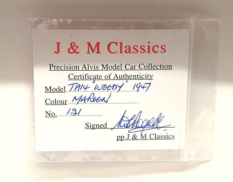 J&M Classics 1/43 Scale JM12 - 1947 Alvis TA14 Woody - Maroon