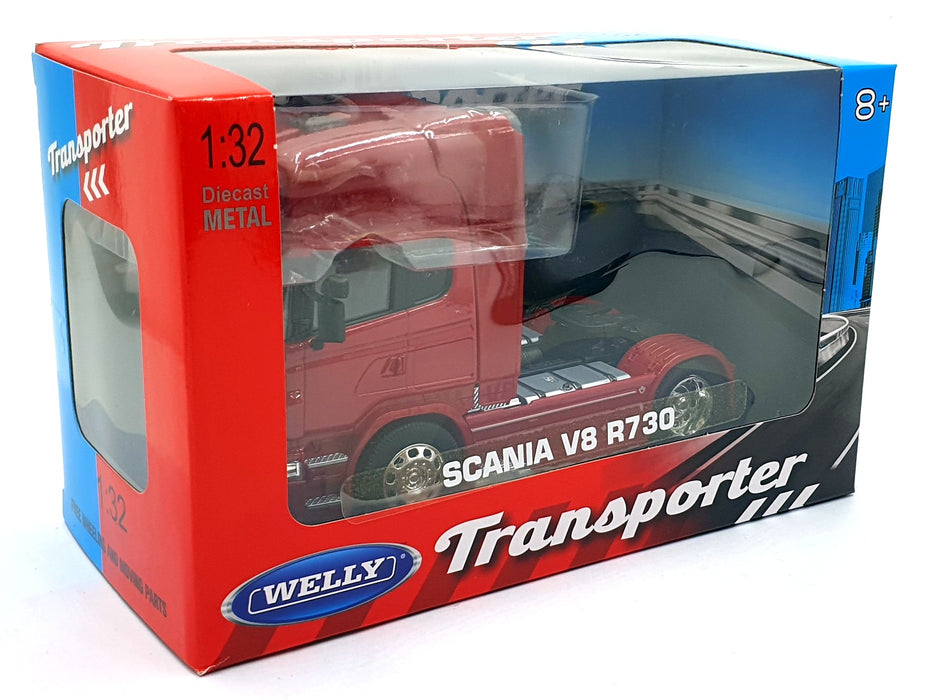 Welly 1/32 Scale 32670S-W - Scania V8 R730 Transporter - Red