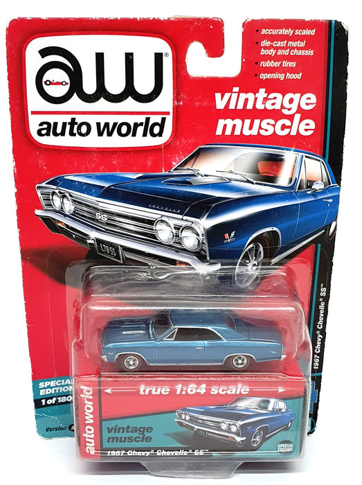 Auto World 1/64 Scale AW64132 - 1967 Chevy Chevelle SS - Met. Blue