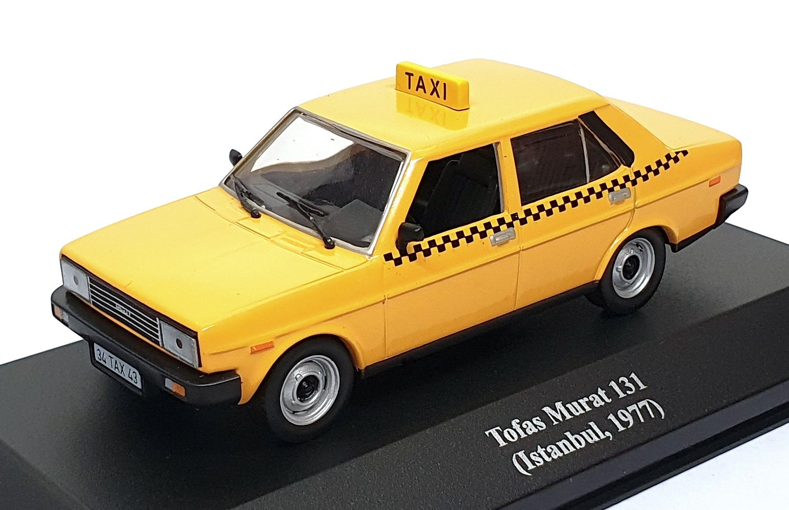 Altaya 1/43 Scale TAX43 - 1977 Tofas Murat 131 Istanbul Taxi - Yellow