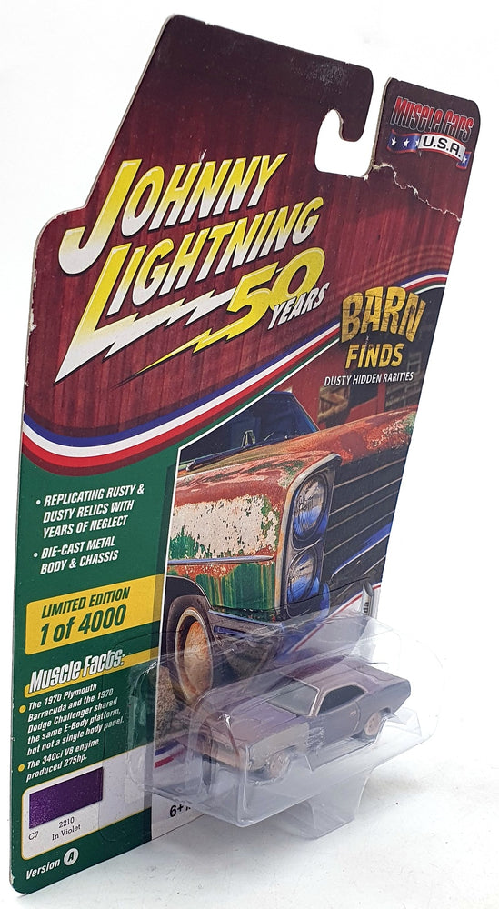 Johnny Lighting 1/64 Scale JLMC020 - 1970 Plymouth Cuda - Purple