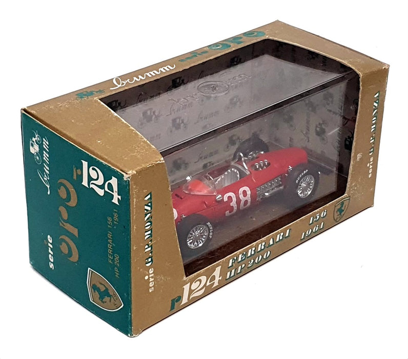 Brumm 1/43 Scale R124 - F1 Ferrari 156 #38 Monaco GP 1961 P.Hill - Red