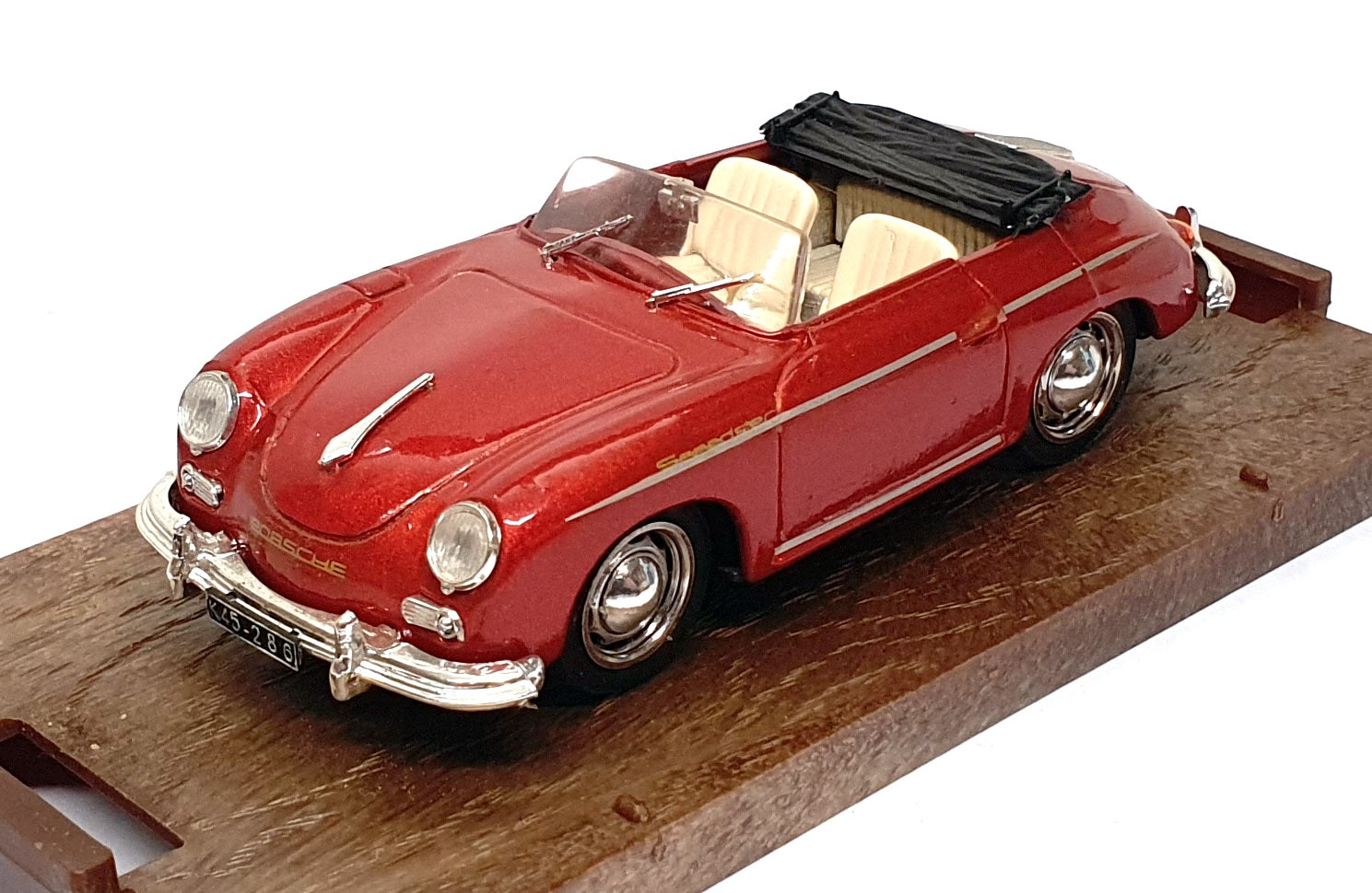 Brumm 1/43 Scale Diecast R117 - 1956 Porsche 356 Roadster - Met. Dk. Red