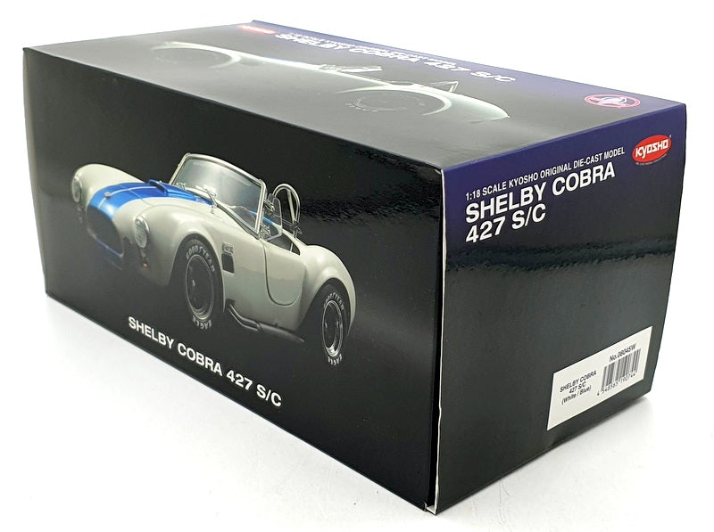 Kyosho 1/18 Scale Diecast 08045W - Shelby Cobra 427 S/C - White/Blue