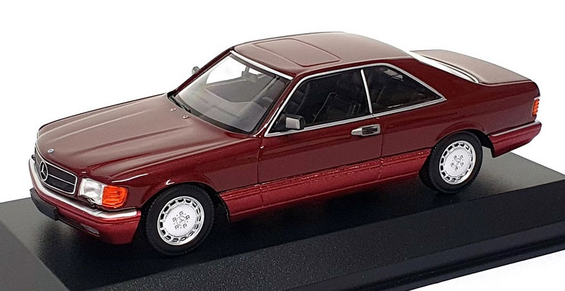 Maxichamps 1/43 Scale 940 035124 - 1986 Mercedes Benz 560 SEC - Met. Red
