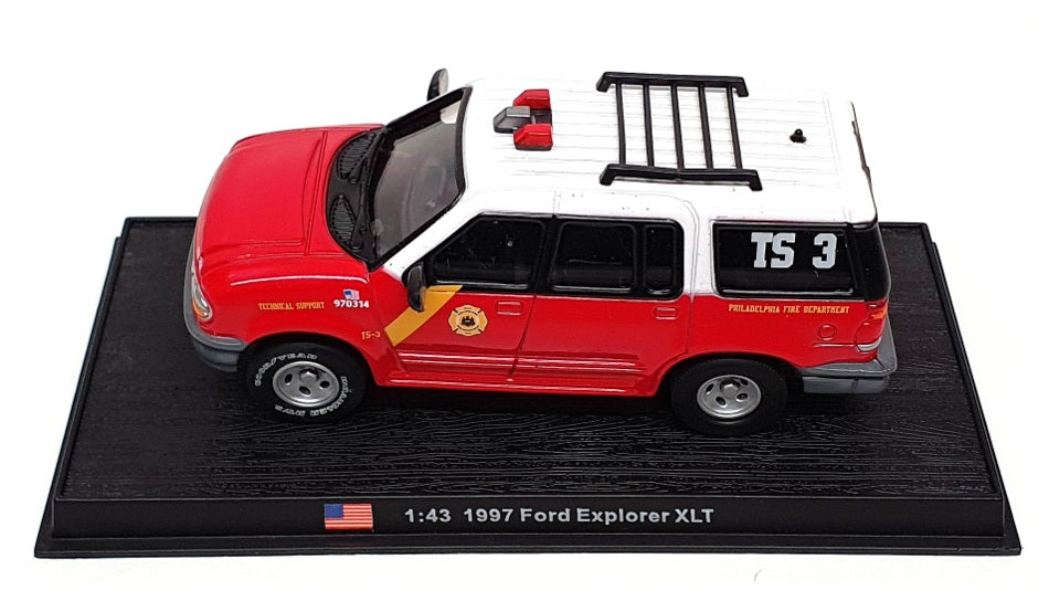 Del Prado 1/43 Scale DLP0150 - 1997 Ford Explorer Philadelphia FD - Red/White