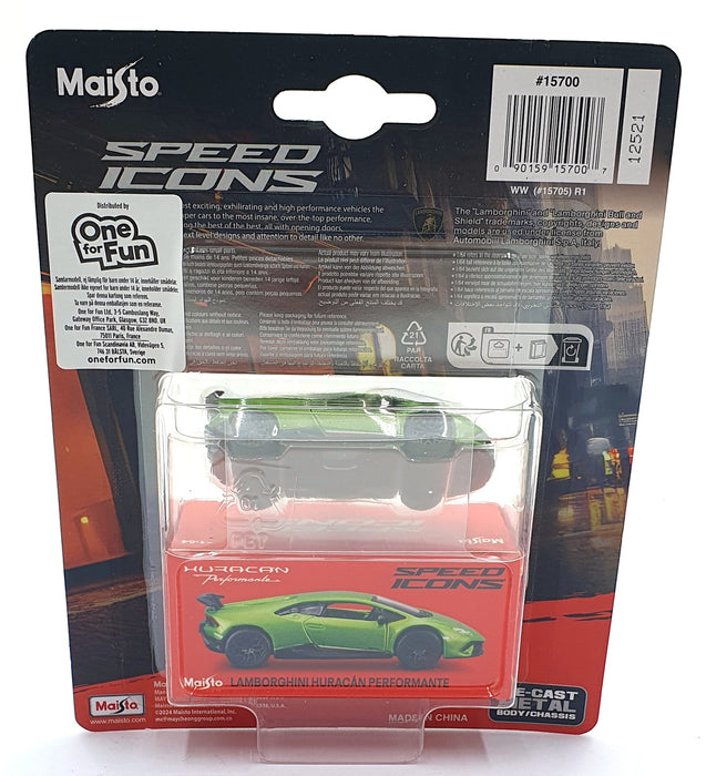Maisto 1/64 Scale 15700 Speed Icons Lamborghini Huracan Performante Met. Green
