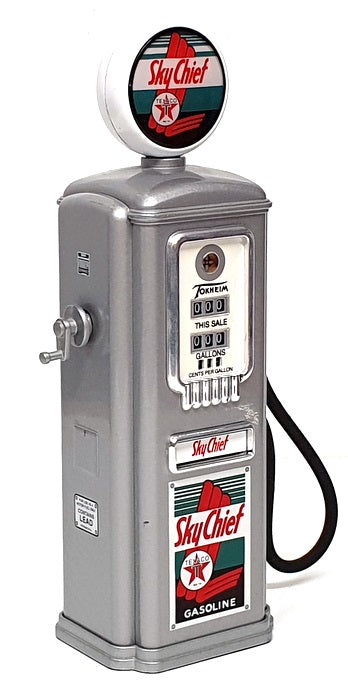 Gearbox Appx 21cm Tall Diecast 66010 - 1950 Gas Pump Coin Bank Texaco - Silver