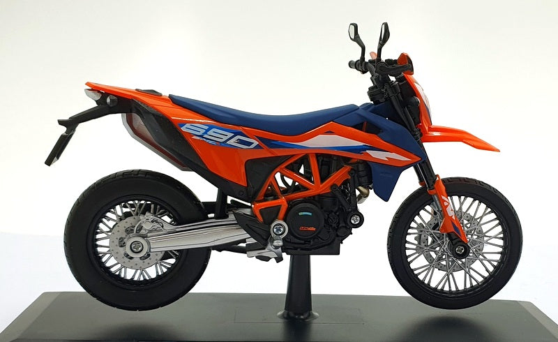 Maisto 1/12 Scale Diecast 32727 - KTM 690 SMC R Motorbike Orange/Blue