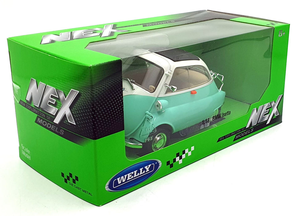 Welly NEX 1/18 Scale Diecast 24096W - BMW Isetta - Turquoise