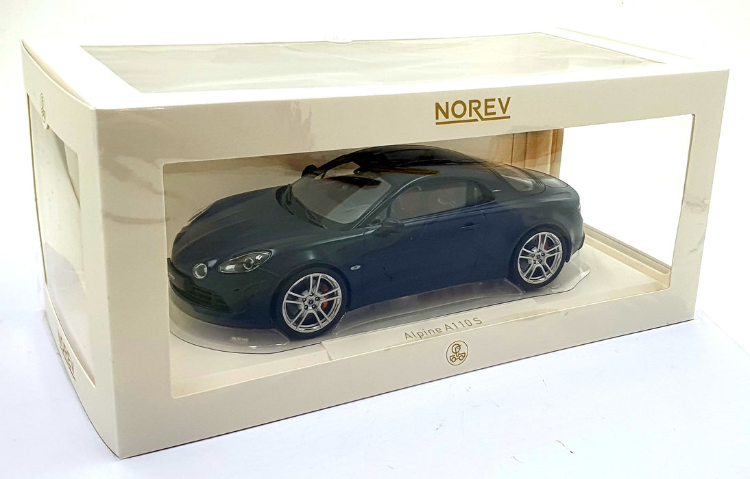 Norev 1/18 Scale Diecast 185444 - 2025 Alpine A110S - Mat. Storm Blue