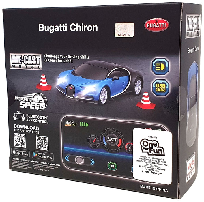 Maisto 1/41 Scale 82650B - Bugatti Chiron Bluetooth App Control Car - Blue
