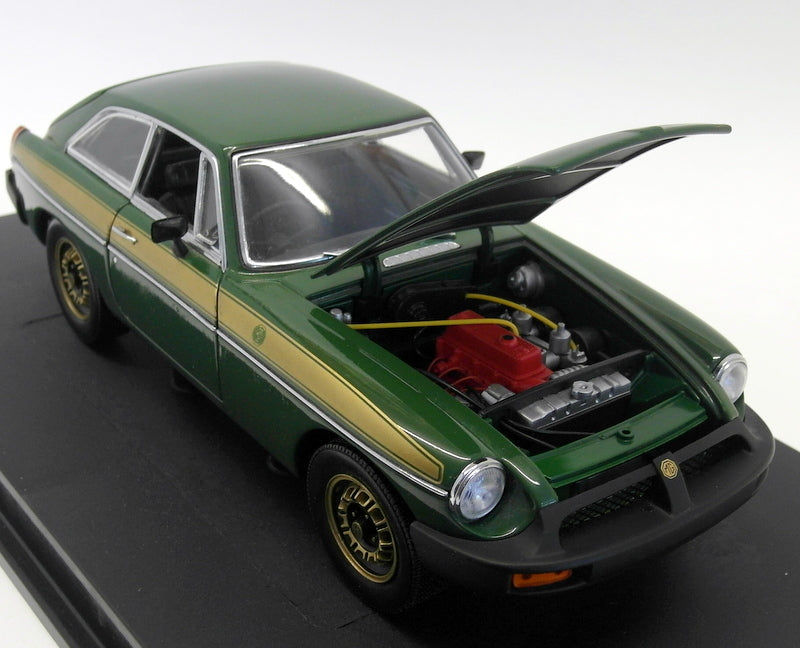 Universal Hobbies 1/18 Scale Diecast - 4458 MG MGB GT Jubilee Edition Green/Gold