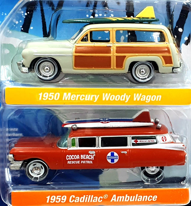 Johnny Lightning 1/64 Scale JLPK022 Surf Rods - Mercury/ Cadillac - Grey/ Orange