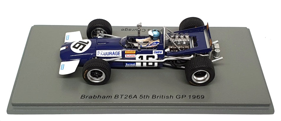 Spark 1/43 Scale S8320 - F1 Brabham BT26A 5th British GP 1969 #16 Piers Courage
