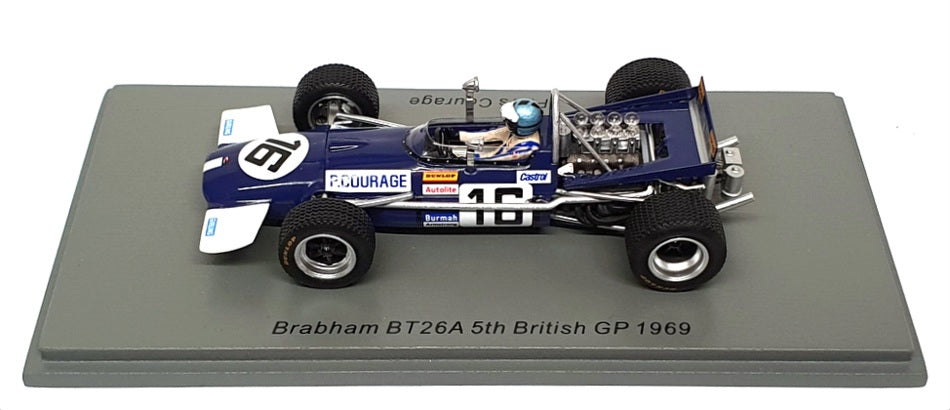 Spark 1/43 Scale S8320 - F1 Brabham BT26A 5th British GP 1969 #16 Piers Courage