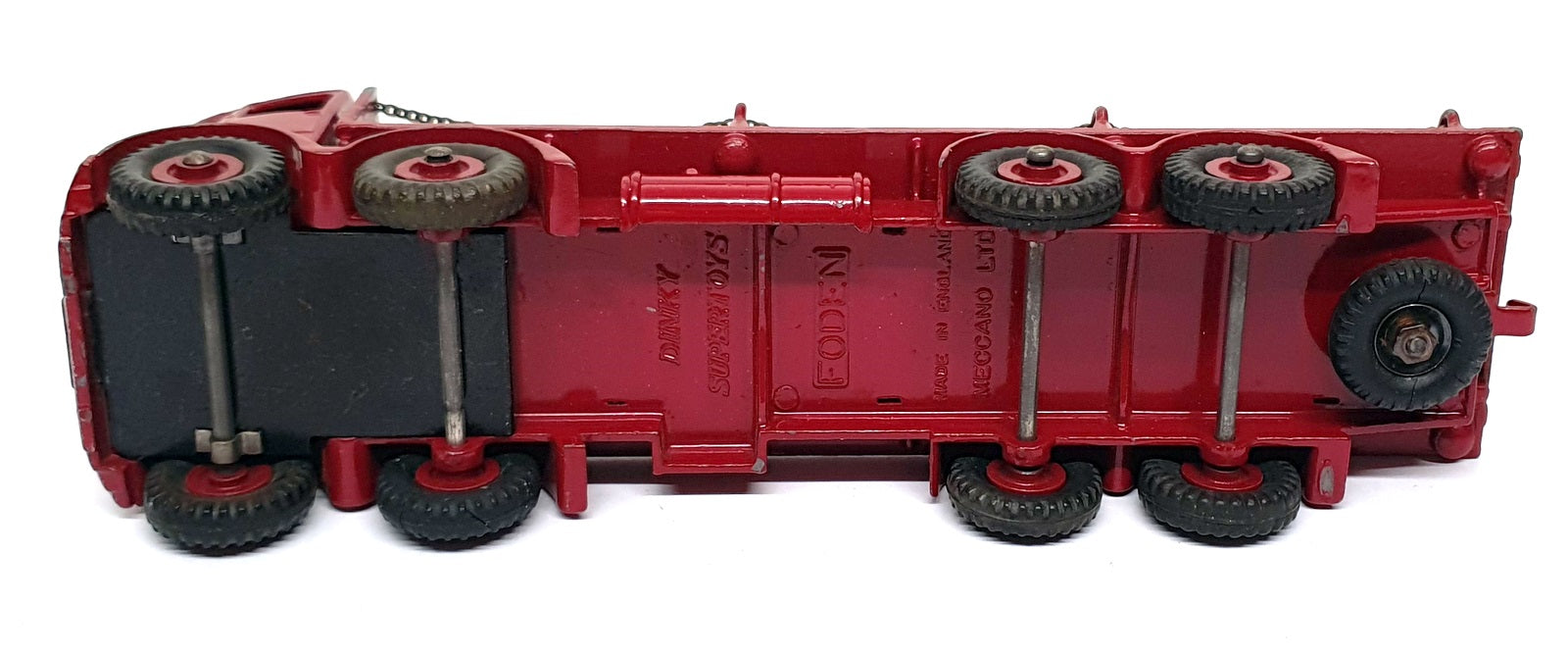 Dinky Toys Original Diecast 505 - Foden Flat Truck With Chains - Dk. Red