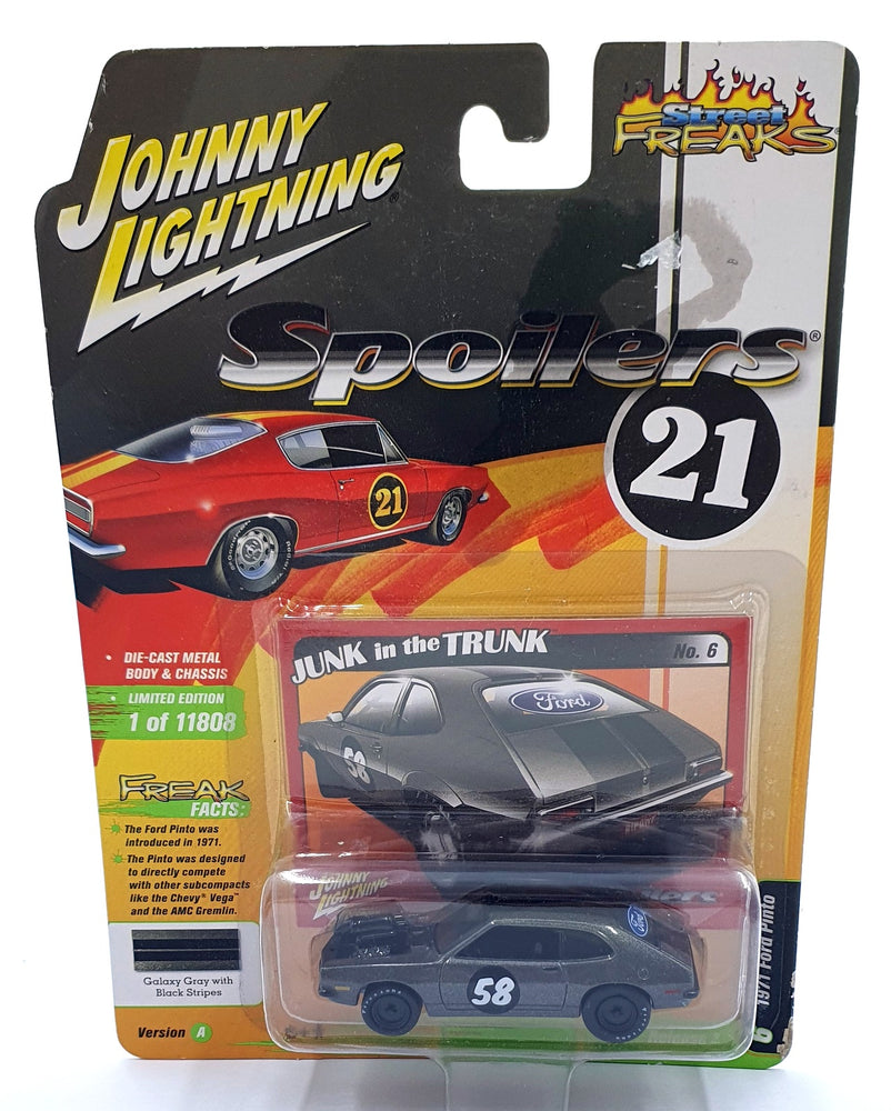 Johnny Lightning 1/64 Scale JLSF021 - Spoilers 21 1971 Ford Pinto #58 - Grey