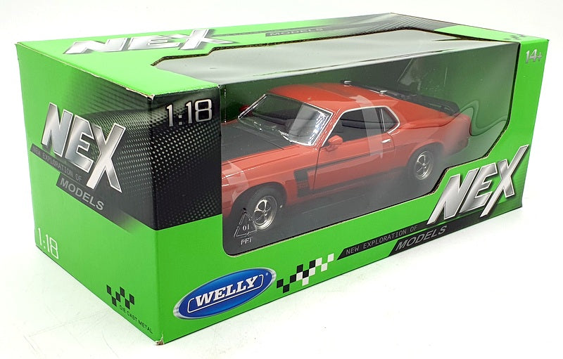 Welly 1/18 Scale Diecast 12516W - 1969 Ford Mustang Boss - Red/Black