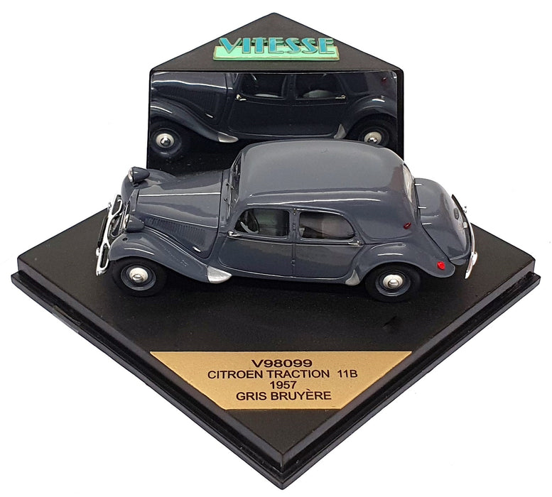 Vitesse 1/43 Scale Diecast V98099 - 1957 Citroen Traction 11B - Grey