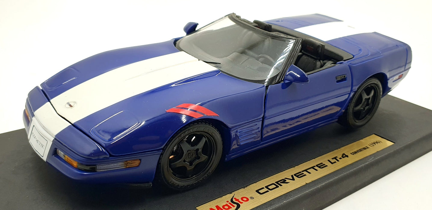 Maisto 1/18 Scale Diecast 31830 - Corvette LT-4 Convertible 1996 - Blue/White