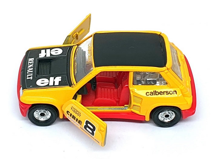 Corgi 10cm Long Diecast 307 - Renault 5 Turbo Race Car #8 - Yellow/Black/Red