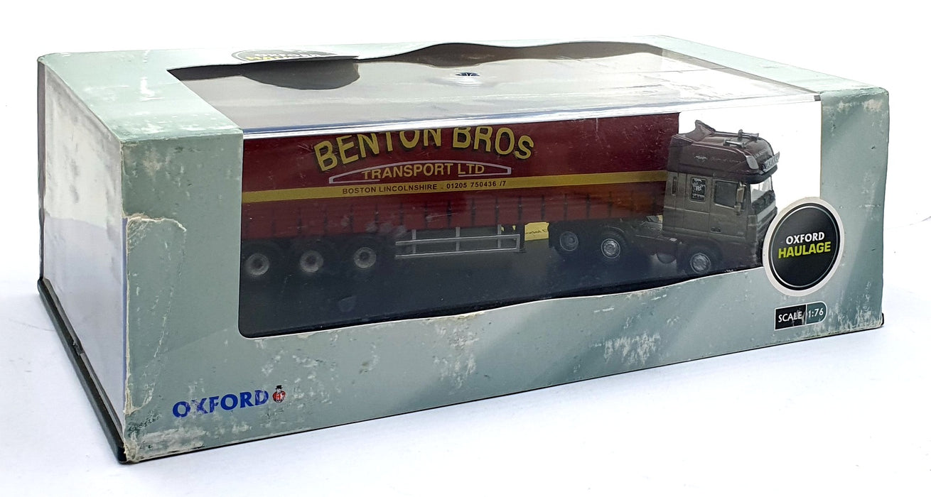 Oxford Diecast 1/43 Scale DAF11CS - DAF 105 Curtainside Truck Benton Bros.