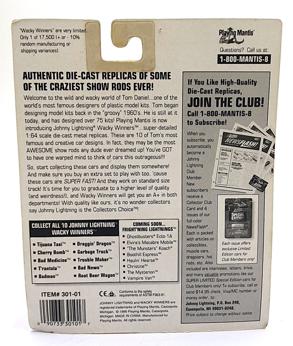 Johnny Lightning 1/64 Scale 301-01 - Wacky Winners Garbage Truck - White/Green