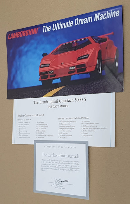 Franklin Mint 1/24 Scale 17626C - Lamborghini Countach - Red