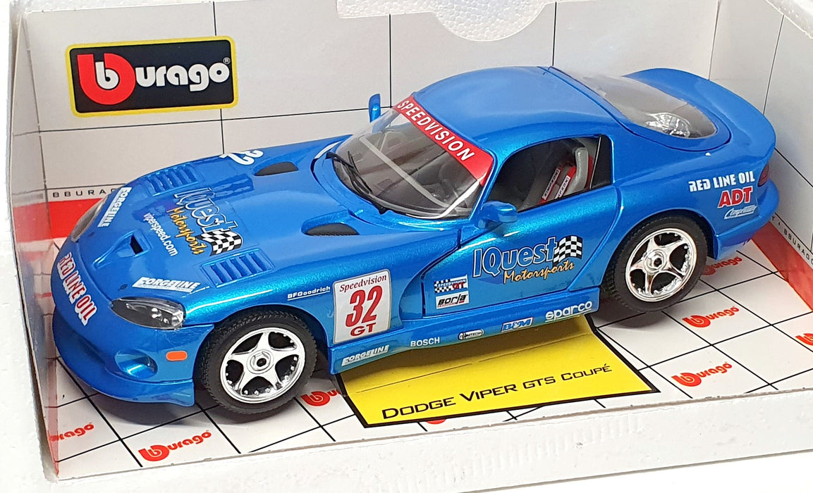 Burago 1/18 Scale 92436 - Dodge Viper GTS Coupe #32 - Met. Blue