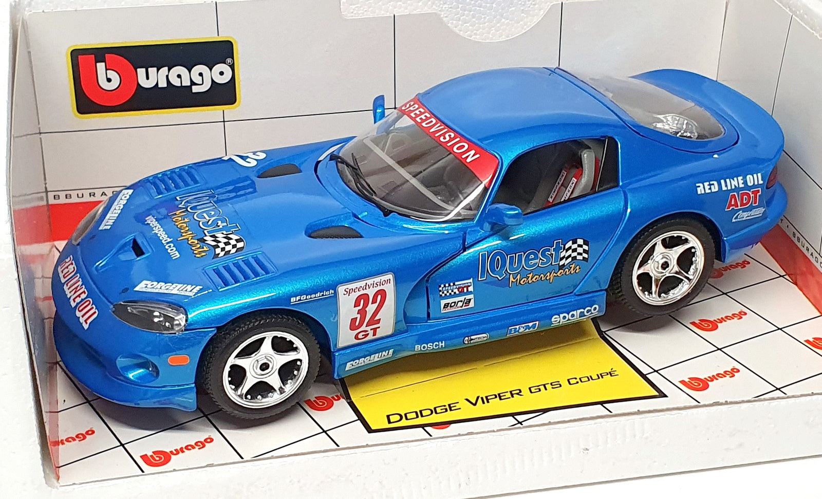 Burago 1/18 Scale 92436 - Dodge Viper GTS Coupe #32 - Met. Blue