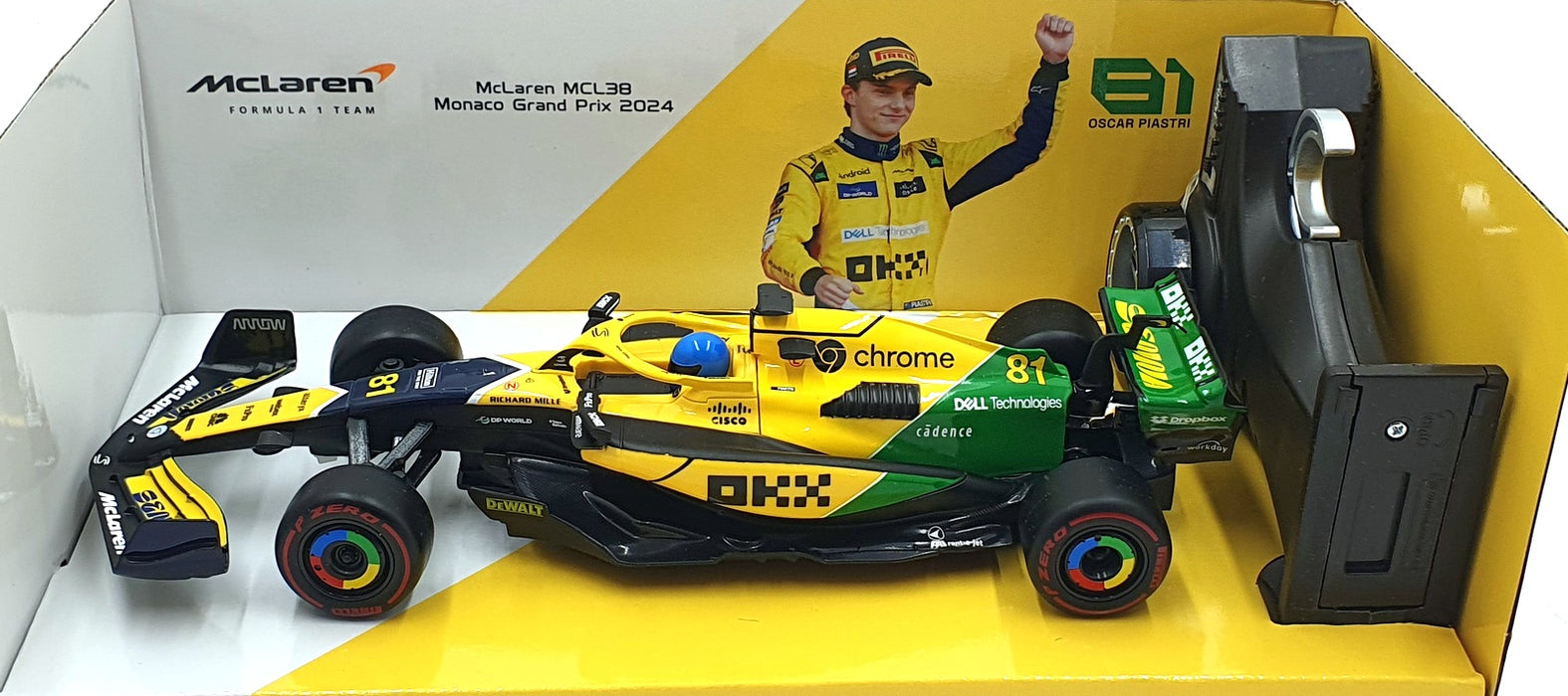Maisto 1/24 Scale 82359 McLaren MCL38 F1 Monaco 2024 #81 Remote Control Piastri