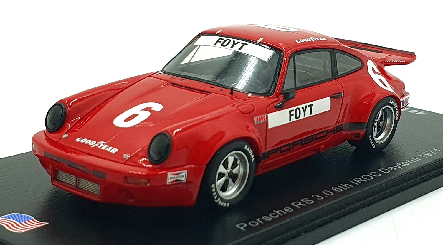 Spark 1/43 Scale US147 - Porsche RS 3.0 #6 6th IROC Daytona 1974