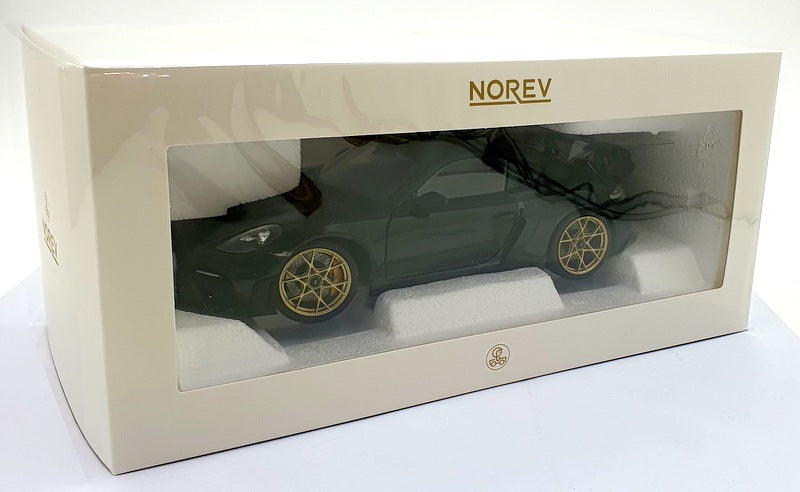 Norev 1/18 Scale Diecast 187250 - 2023 Porsche Cayman GT4 RS Weissach Pack Green