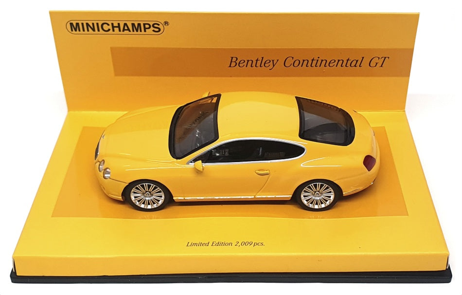 Minichamps 1/43 Scale 436 139601 - Bentley Continental GT - Yellow