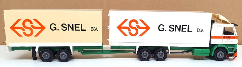 Tekno 1/50 Scale 62961 - Scania Truck & Trailer (G. SNEL) White/Orange/Green