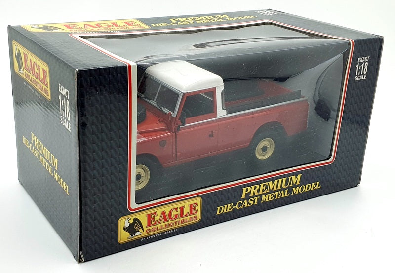 Eagle Universal Hobbies 1/18 Scale 4405 - Land Rover S III 109 Pick Up Red/White